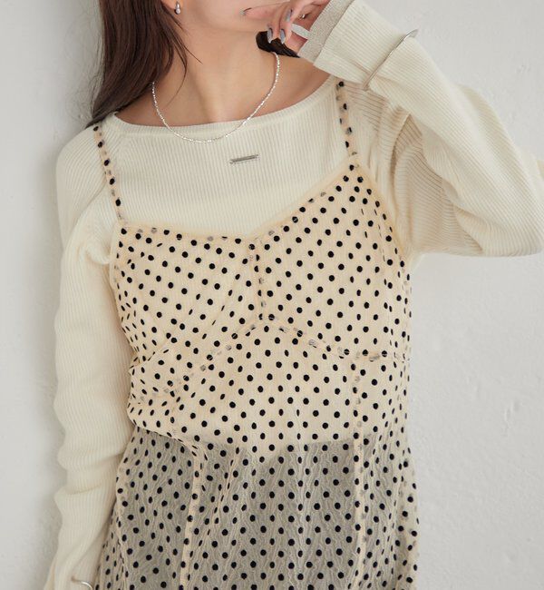  「ドットチュールキャミチュニック」|キャミソール|