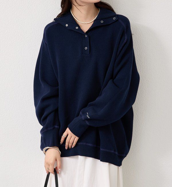  「スウェットライクヘンリーニット」|ニット・セーター|