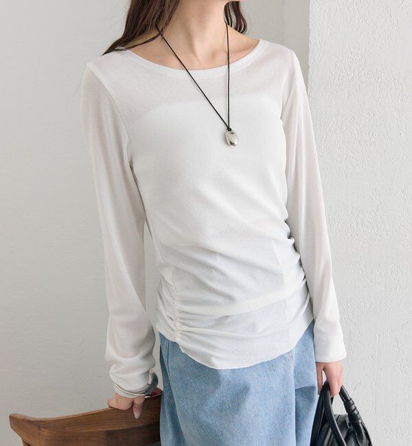  「裾ギャザーシアーロンＴ」|Tシャツ・カットソー|