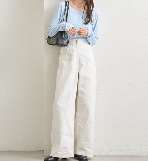  「裾ギャザーシアーロンＴ」|Tシャツ・カットソー|