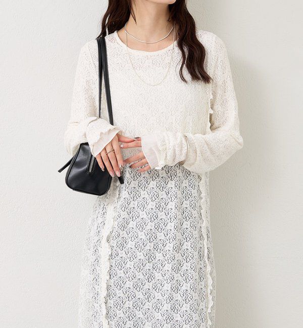  「カットレース切替ワンピース」|ワンピース|