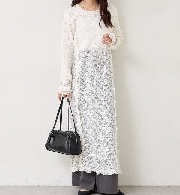  「カットレース切替ワンピース」|ワンピース|