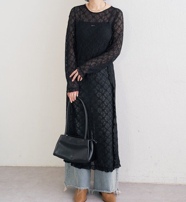  「カットレース切替ワンピース」|ワンピース|