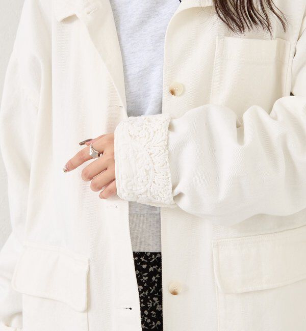  「裾レースツイルジャケット」|ブルゾン・スタジャン|