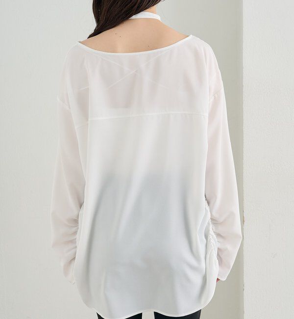  「サイドギャザーＴブラウス」|シャツ・ブラウス|