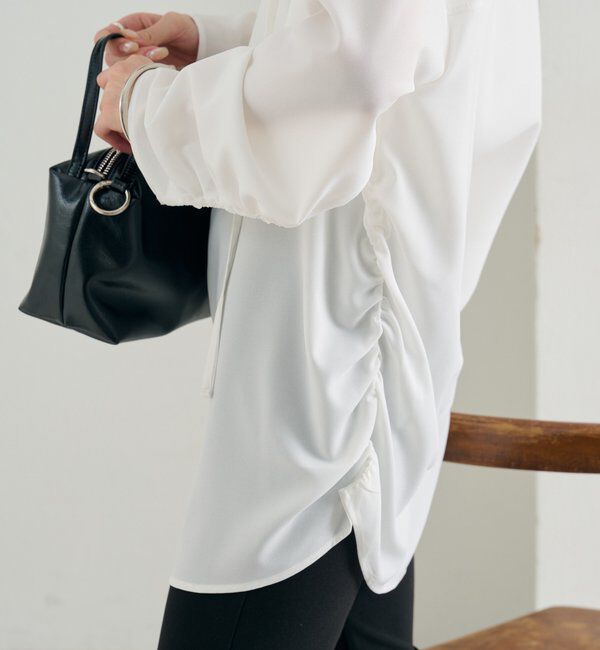  「サイドギャザーＴブラウス」|シャツ・ブラウス|