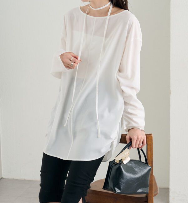  「サイドギャザーＴブラウス」|シャツ・ブラウス|