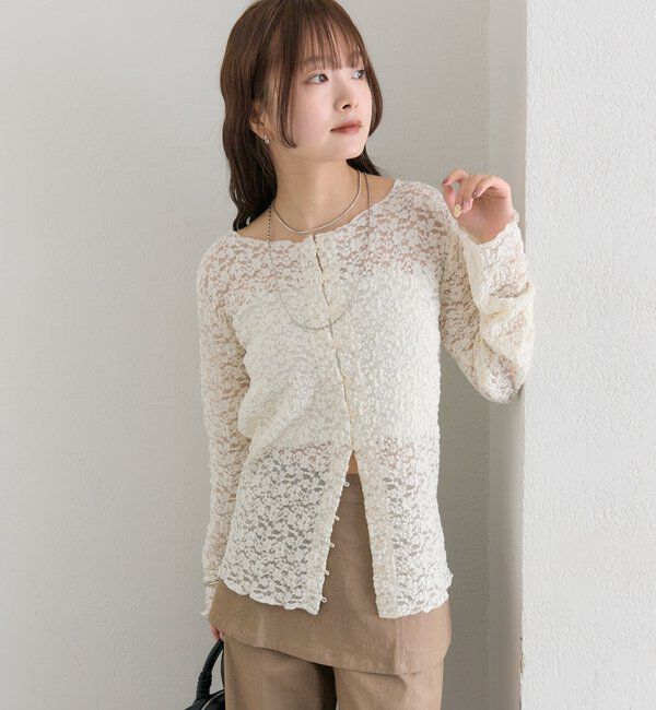  「フラワーカットレースカーディガン」|Tシャツ・カットソー|