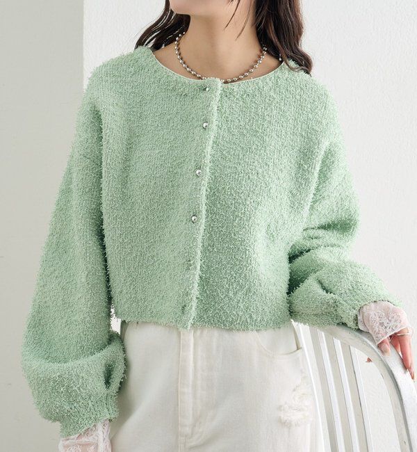  「26SSミニフリンジカーディガン」|カーディガン|グリーン