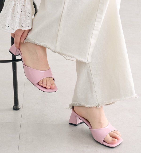  「スクエアトゥヒールサンダル」|サンダル|