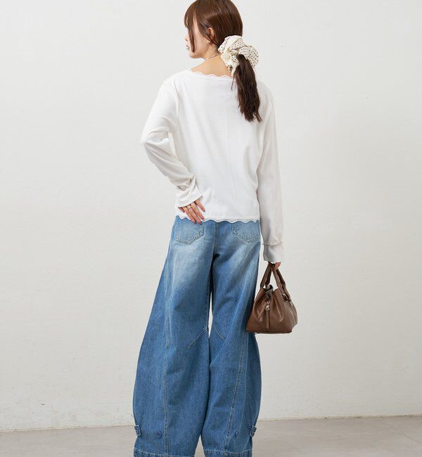  「ギャザーレースリブカーディガン」|Tシャツ・カットソー|