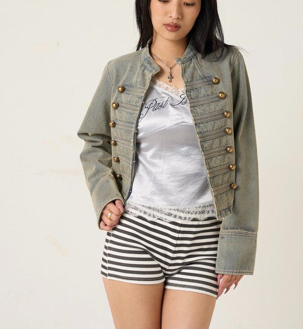  「ナポレオンデニムジャケット」|ブルゾン・スタジャン|