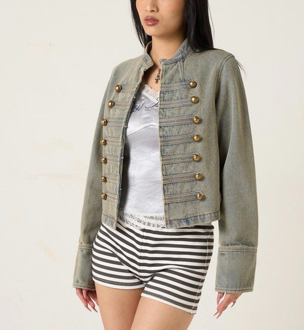  「ナポレオンデニムジャケット」|ブルゾン・スタジャン|