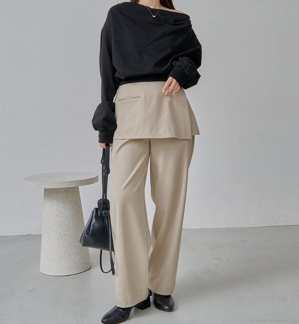  「【低身長サイズあり】ミニレイヤードパンツ」|チノ|