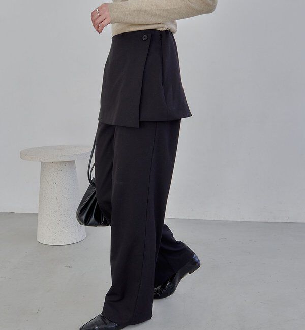  「【低身長サイズあり】ミニレイヤードパンツ」|チノ|