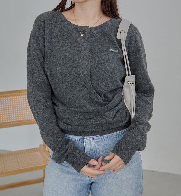  「カーディガン風アシメニット」|ニット・セーター|