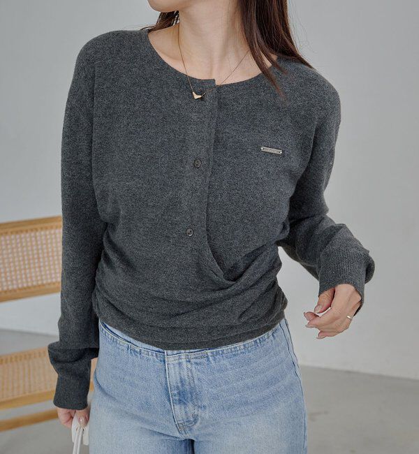  「カーディガン風アシメニット」|ニット・セーター|