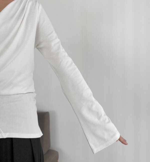  「ドレープアシメネックTシャツ」|Tシャツ・カットソー|