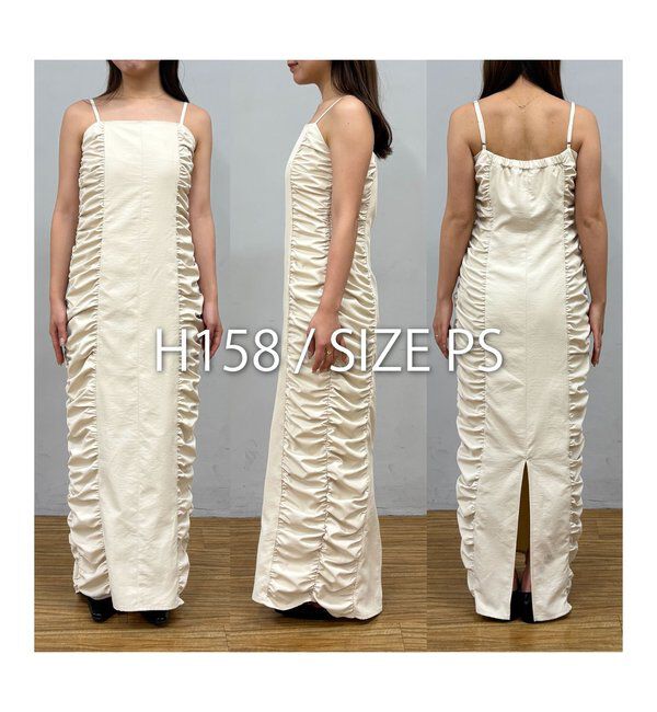  「【セレモニーシーンにも◎】ギャザーキャミワンピース」|ワンピース|