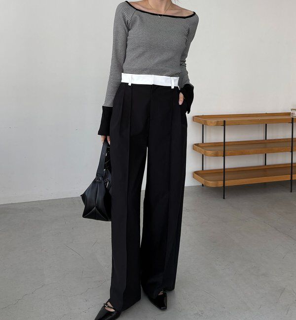  「〈C.L〉バイカラーウエストパンツ」|チノ|