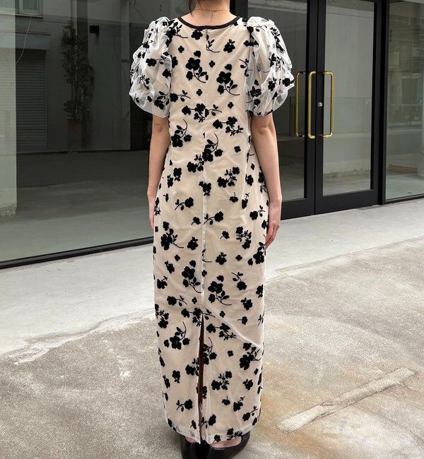  「【オケージョン/サイズ展開あり】フロッキーパフワンピース」|ワンピース|