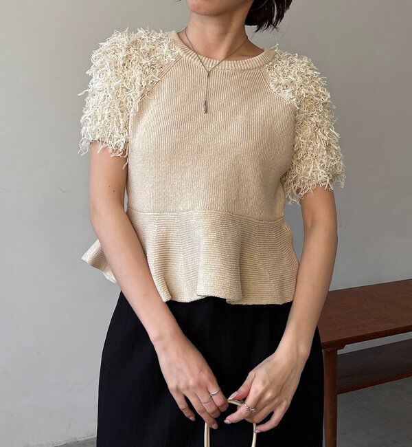  「フリンジペプラムニット」|ニット・セーター|