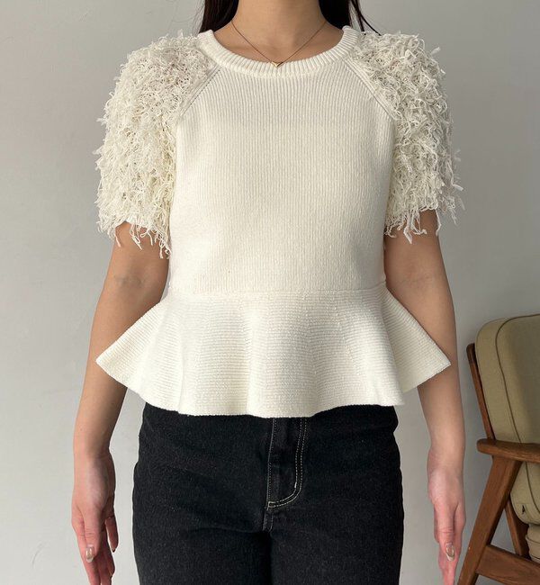  「フリンジペプラムニット」|ニット・セーター|