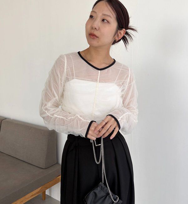  「チュールギャザーブラウス」|シャツ・ブラウス|