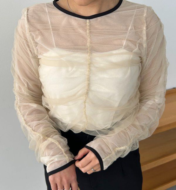  「チュールギャザーブラウス」|シャツ・ブラウス|