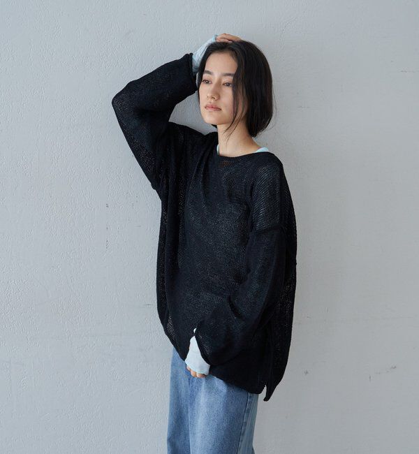  「【26SS予約】リネンオーバーニット」|ニット・セーター|
