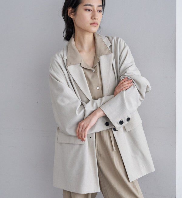  「【26SS予約】リネティオーバージャケット」|テーラードジャケット|ベージュ