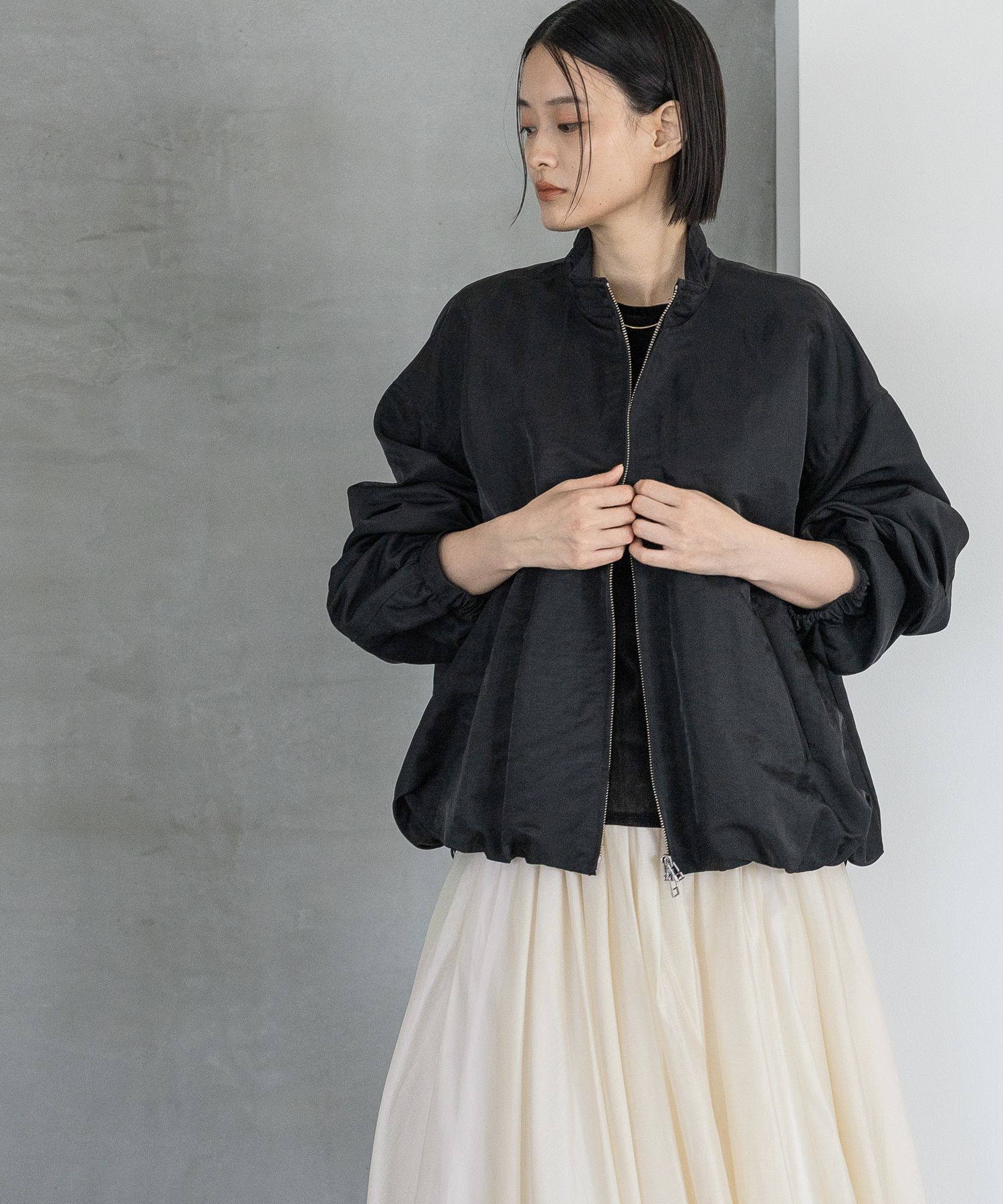 A part by 「【セットアップ対応】ナイロンバルーンブルゾン」|ブルゾン・スタジャン|ブラック