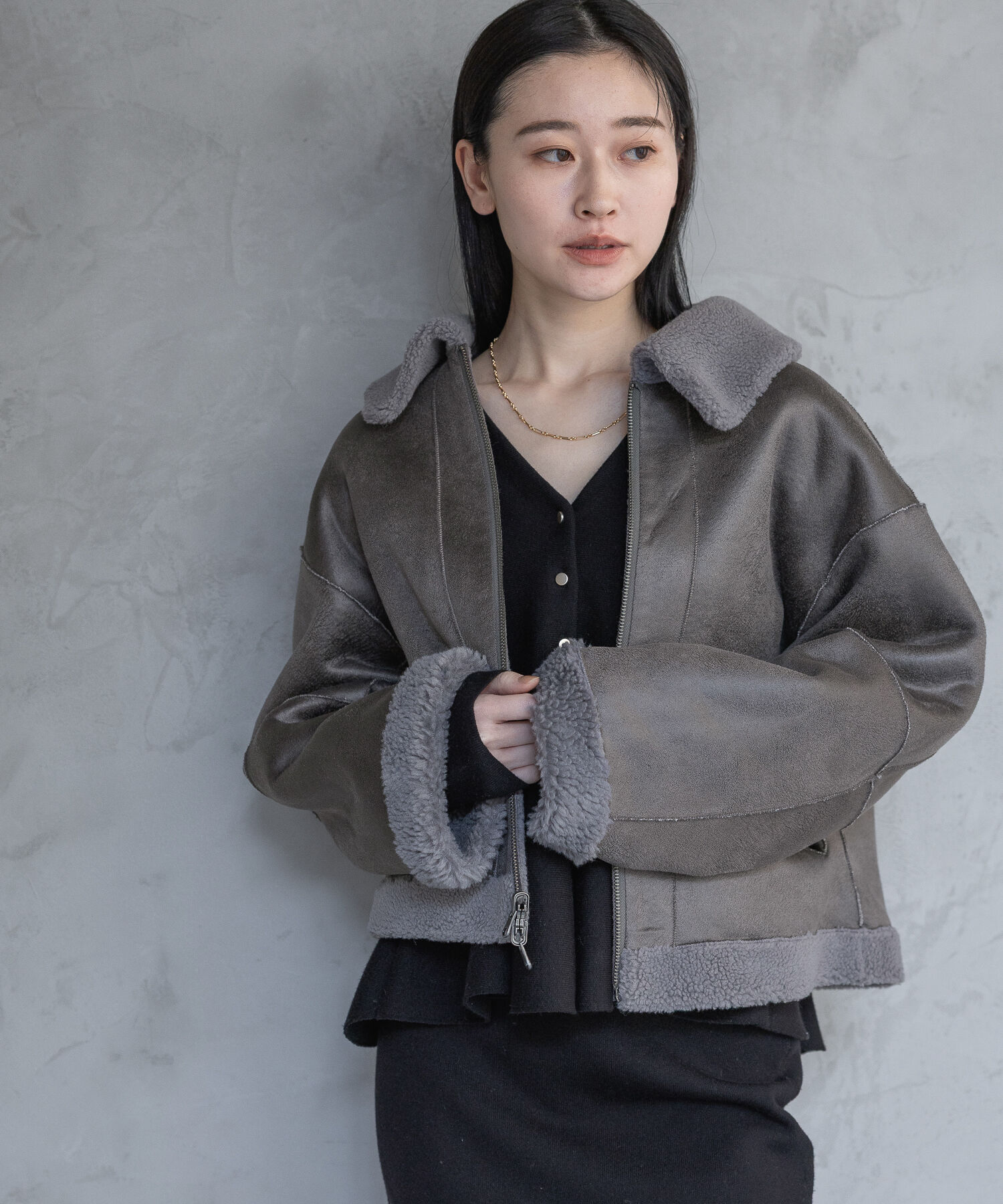 A part by 「リバーシブルボアジャケット」|ブルゾン・スタジャン|