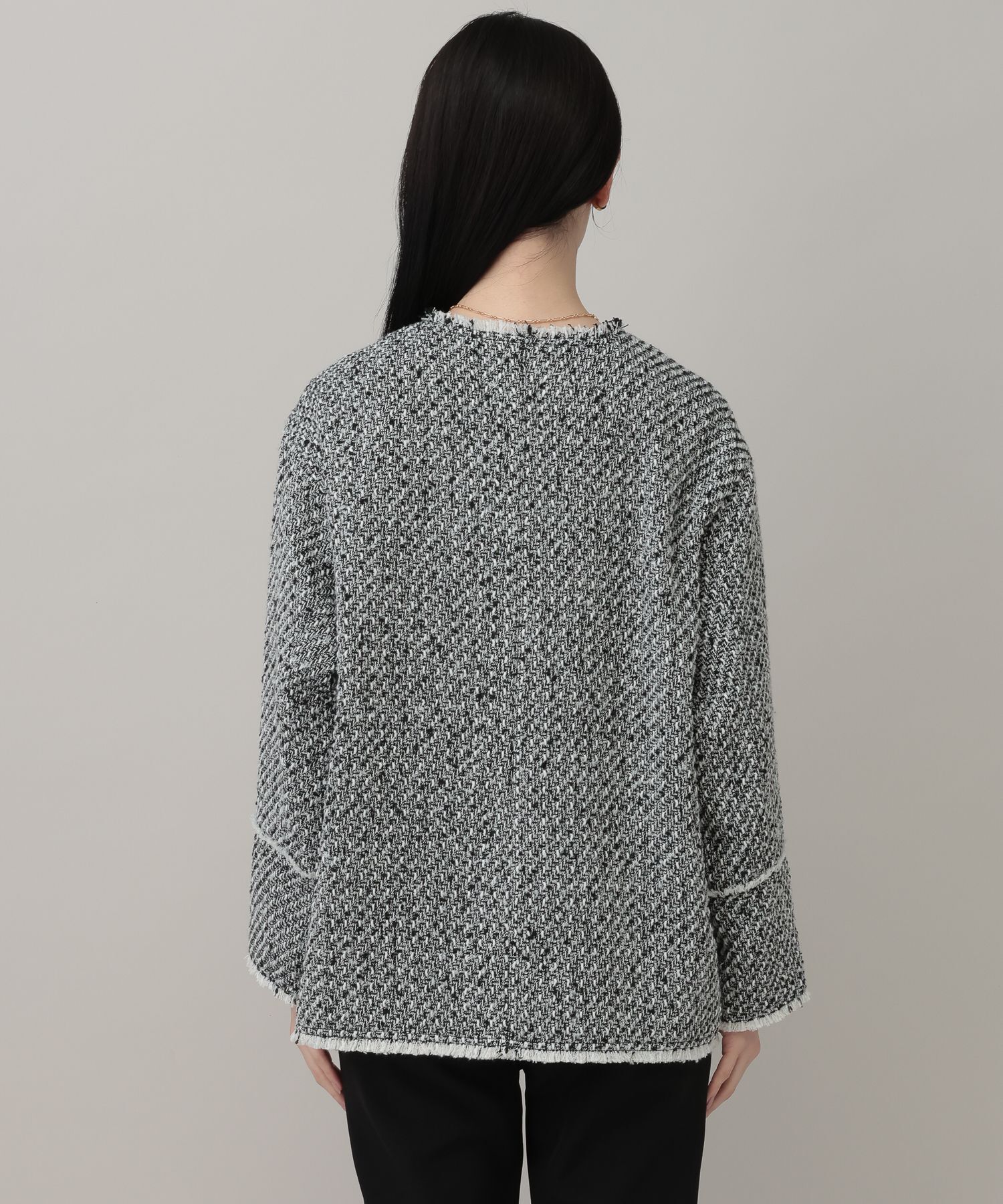 A part by 「【Sサイズ展開・セットアップ対応】ツイードノーカラージャケット」|ノーカラーコート|