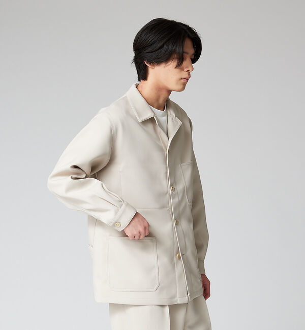 ABAHOUSE「【セットアップ対応】スモーキー カバーオール シャツブルゾン」|ブルゾン・スタジャン|アイボリー