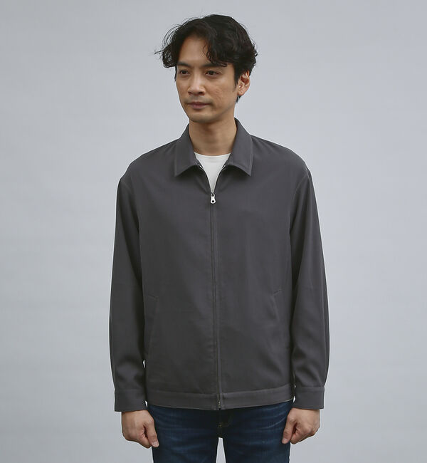 ABAHOUSE「【バックプリーツ】ジップアップ ショートブルゾン」|ブルゾン・スタジャン|