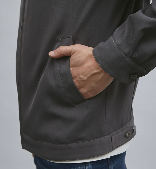 ABAHOUSE「【バックプリーツ】ジップアップ ショートブルゾン」|ブルゾン・スタジャン|