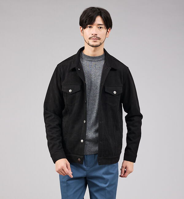 ABAHOUSE「【スエードライク】トラッカー ジャケット」|ブルゾン・スタジャン|