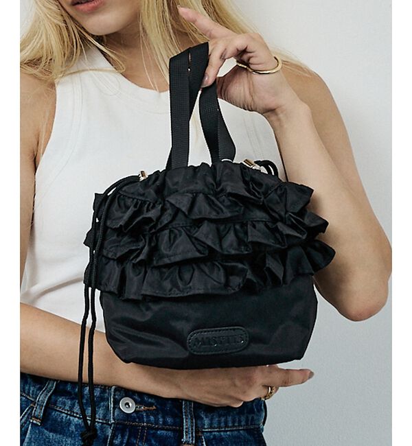 NOMINE「【MISFITS】2WAYフリル 巾着 トートバッグ」|トートバッグ|ブラック