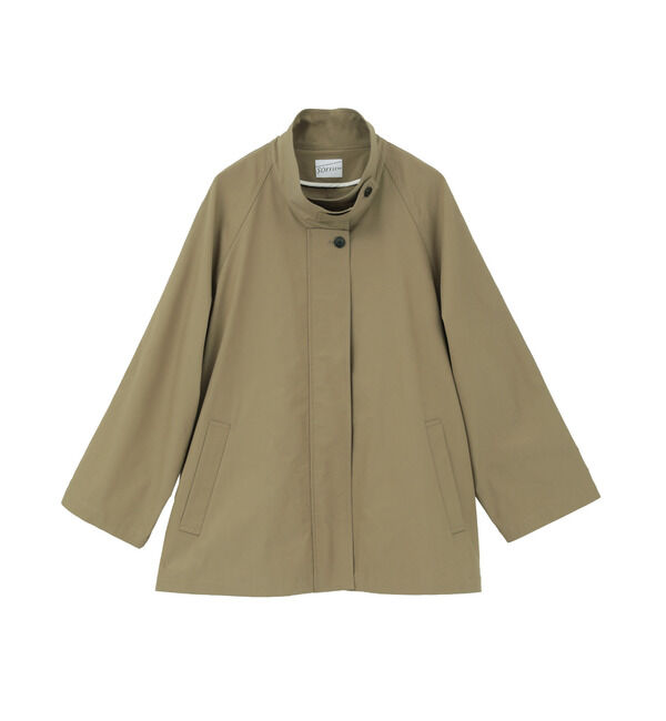 SOFFITTO「Aラインスタンドコート」|ブルゾン・スタジャン|カーキ