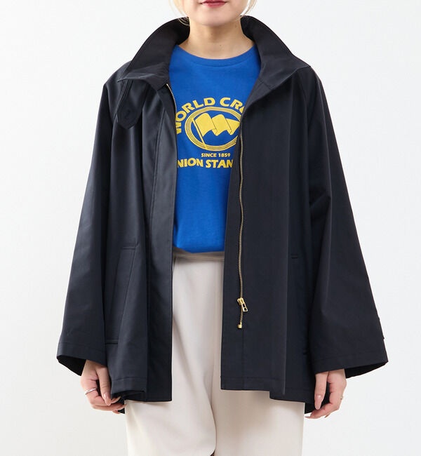 SOFFITTO「Aラインスタンドコート」|ブルゾン・スタジャン|ダークネイビー