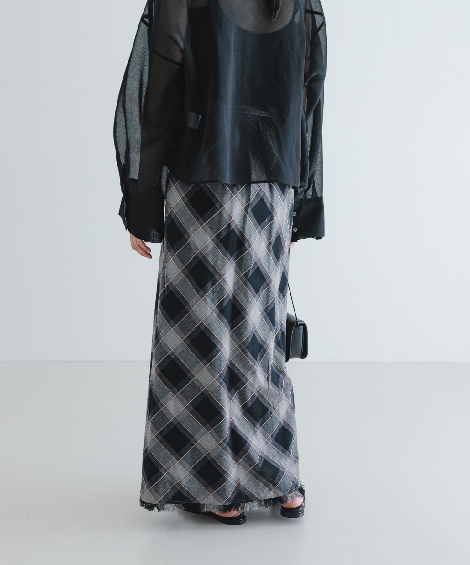 URBAN RESEARCH「バイアスチェックフリンジスカート」|スカート|