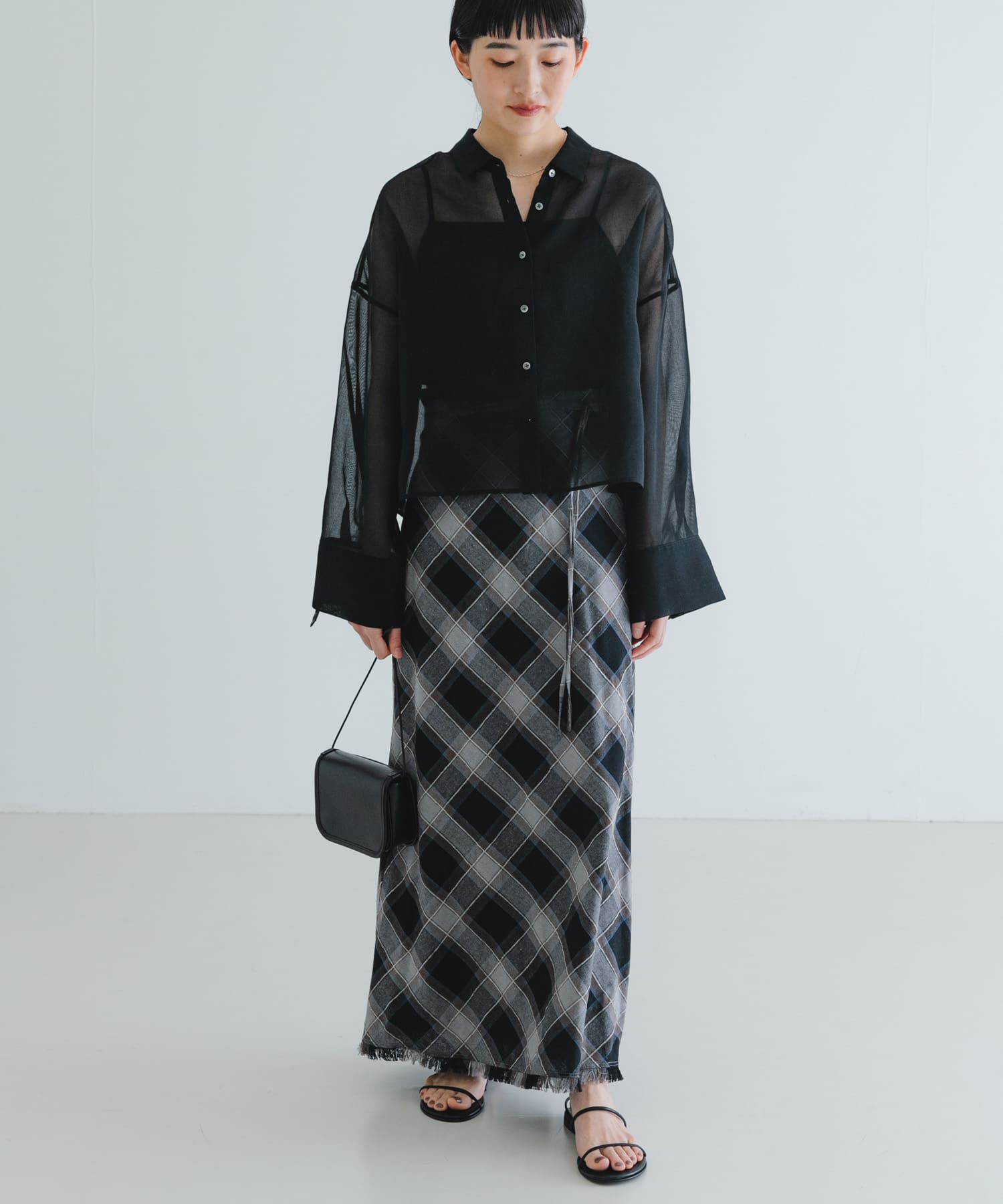 URBAN RESEARCH「バイアスチェックフリンジスカート」|スカート|