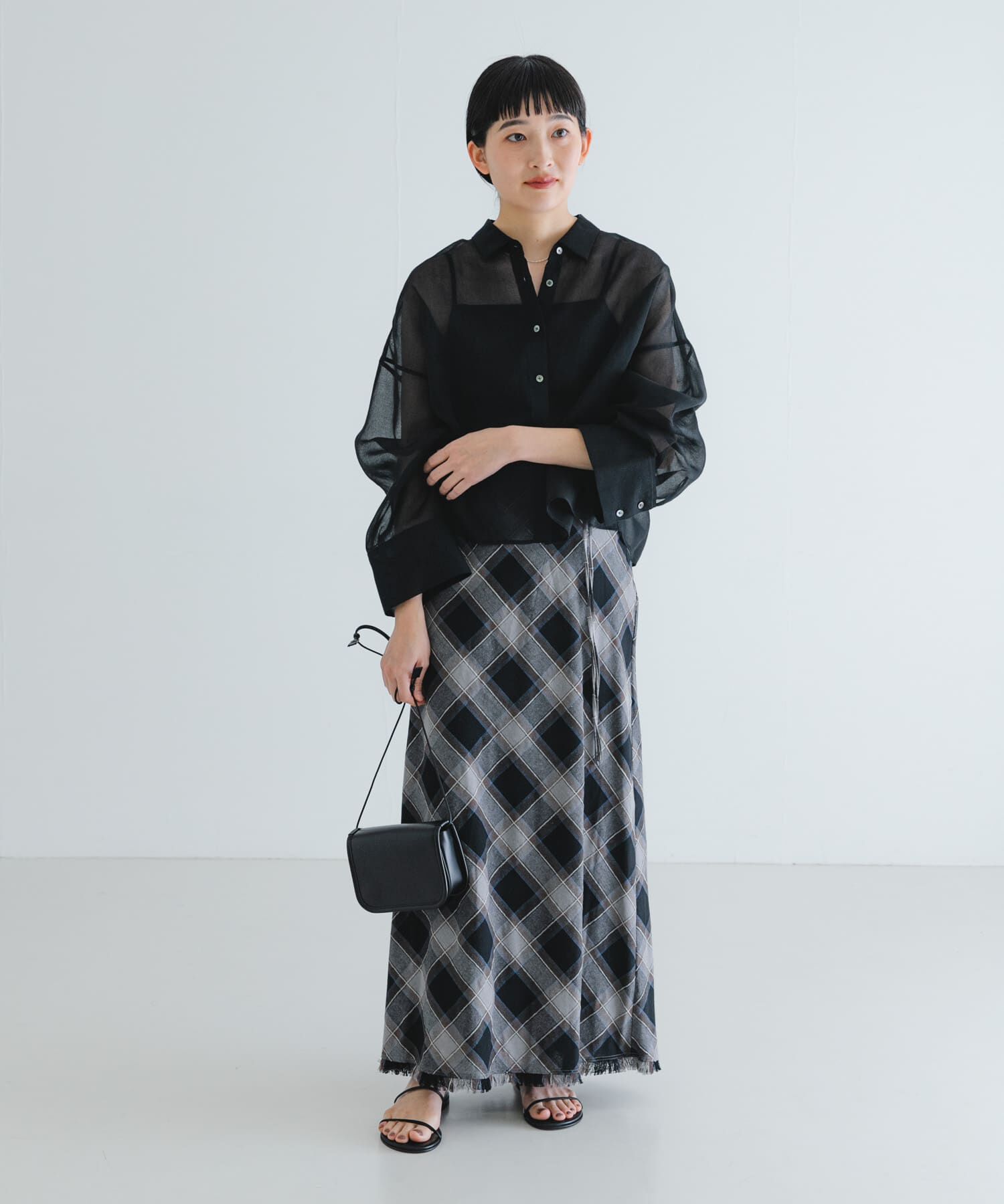 URBAN RESEARCH「バイアスチェックフリンジスカート」|スカート|