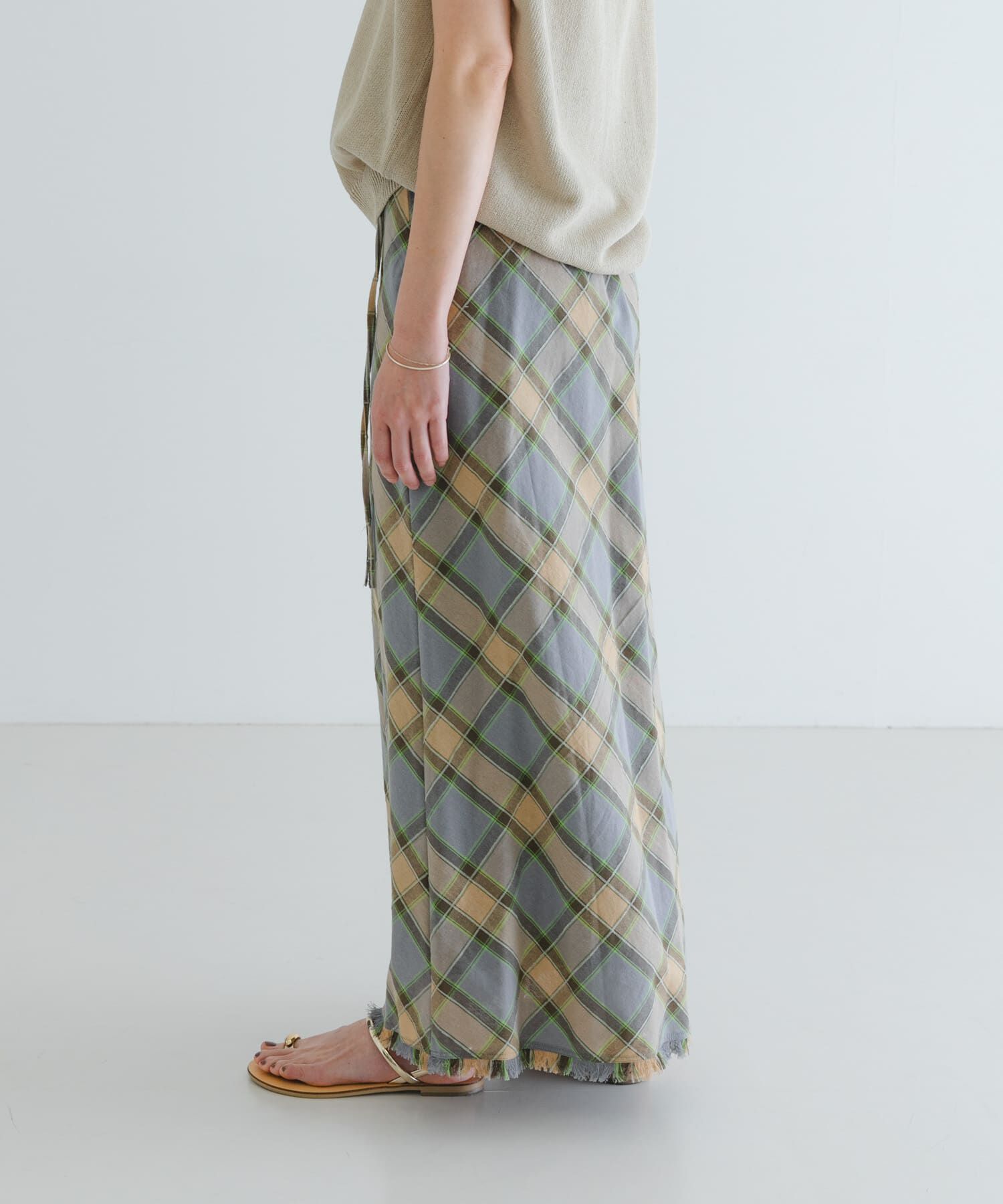 URBAN RESEARCH「バイアスチェックフリンジスカート」|スカート|