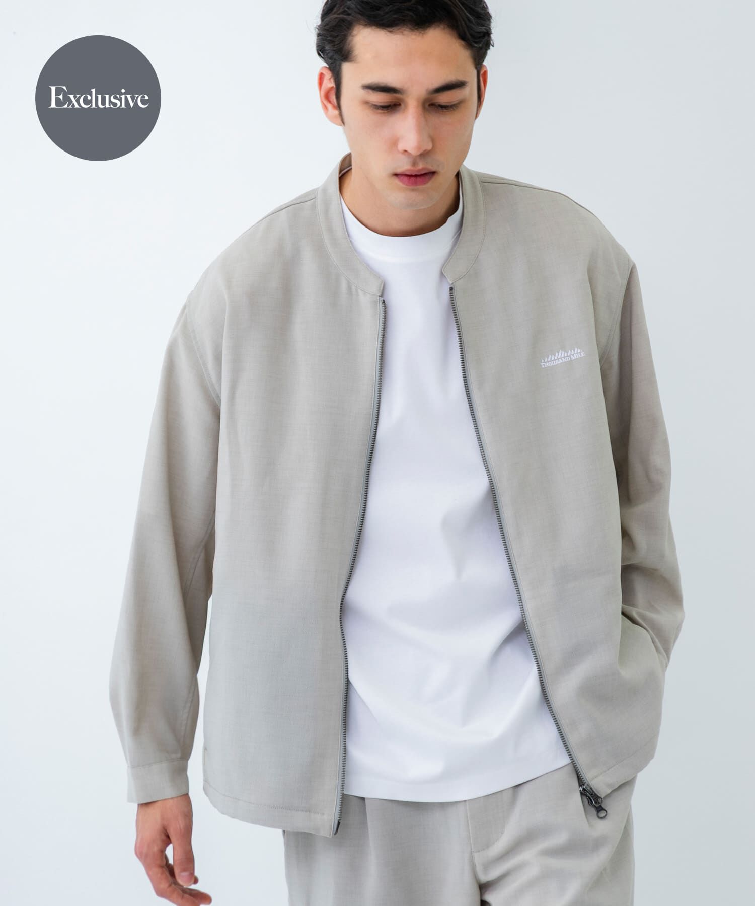 URBAN RESEARCH「『別注』THOUSAND MILE&times;UR　THICK AND THIN BLOUSON」|ブルゾン・スタジャン|ライトグレー