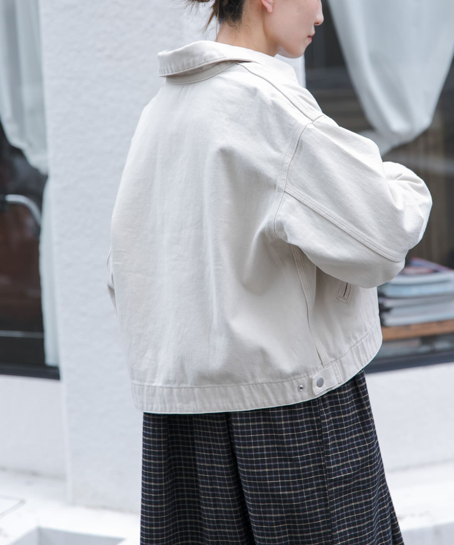 URBAN RESEARCH DOORS「FORK&SPOON　ガーメントダイツイルジップブルゾン」|ブルゾン・スタジャン|