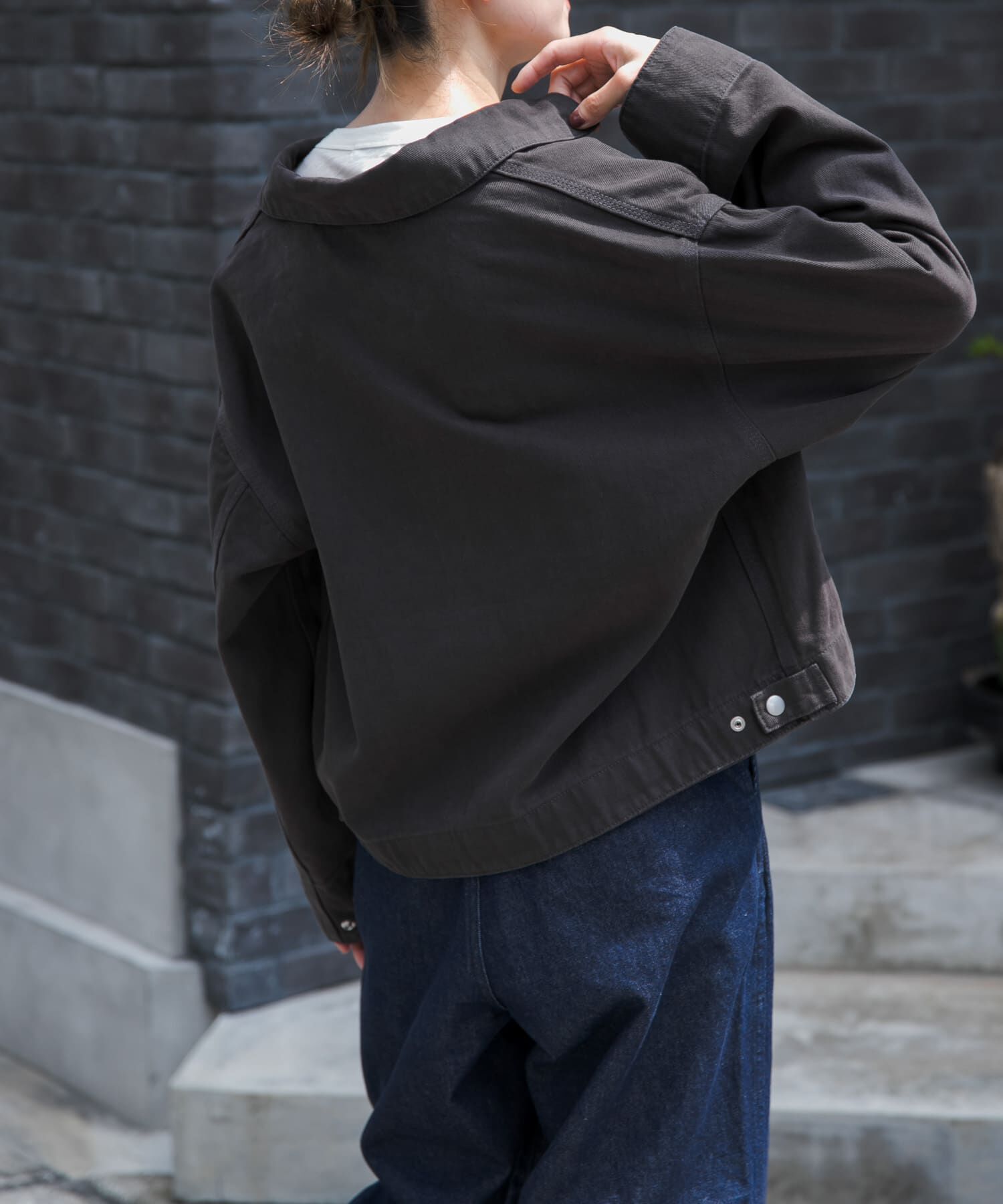 URBAN RESEARCH DOORS「FORK&SPOON　ガーメントダイツイルジップブルゾン」|ブルゾン・スタジャン|