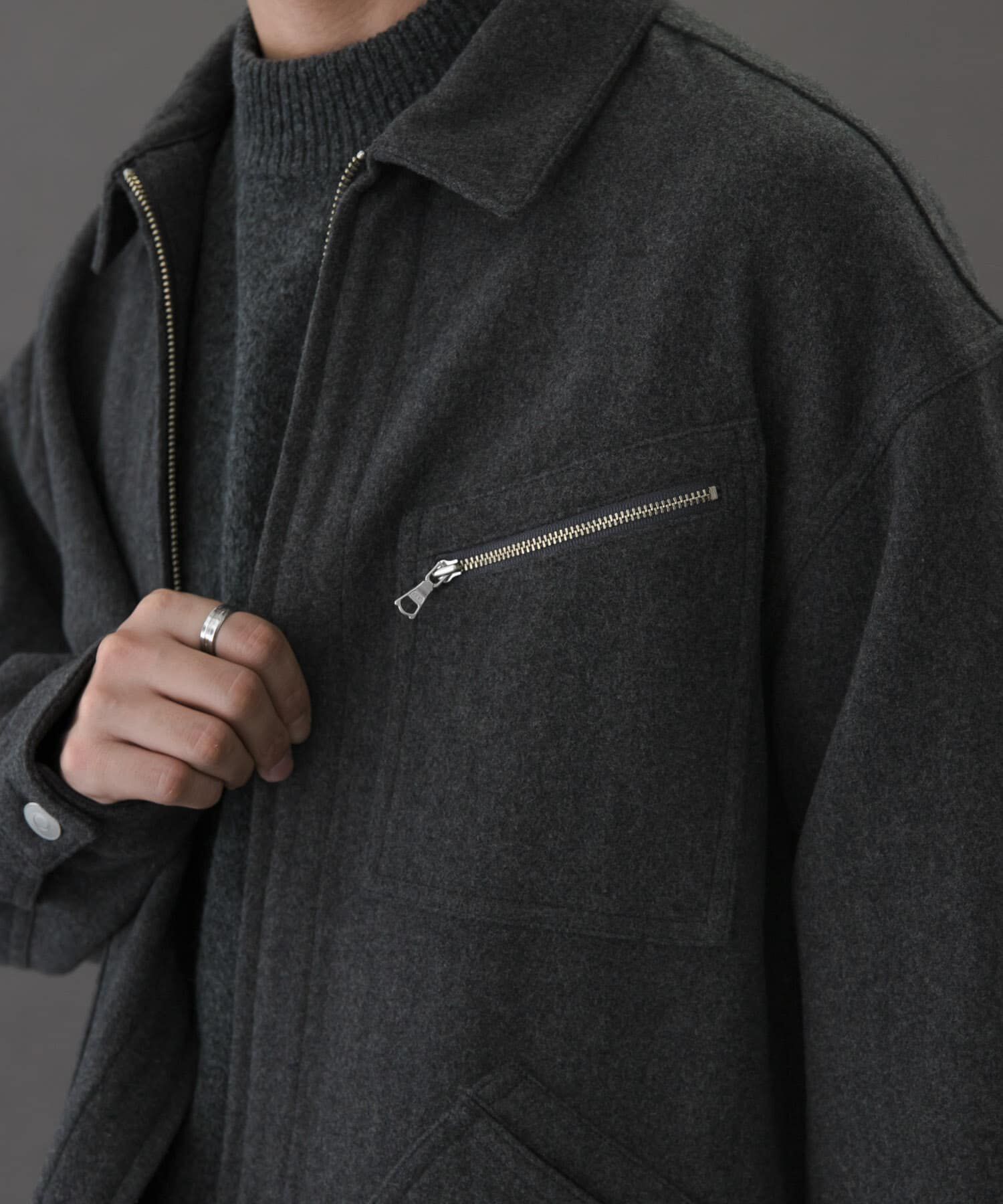 URBAN RESEARCH DOORS「FORK&SPOON　ウールショートブルゾン」|ブルゾン・スタジャン|