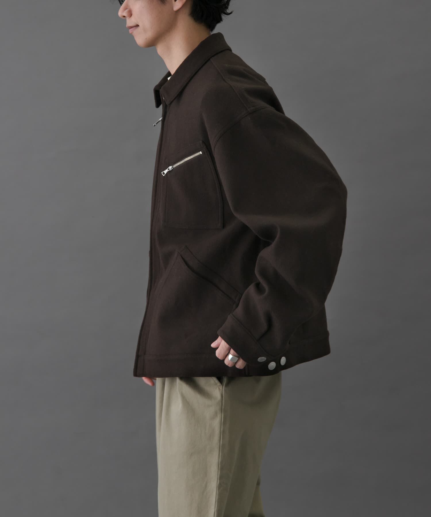 URBAN RESEARCH DOORS「FORK&SPOON　ウールショートブルゾン」|ブルゾン・スタジャン|